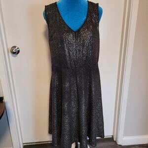 Torrid Foil Skate Plus Dress – NEW – Size 1 Metallic Shimmer Black